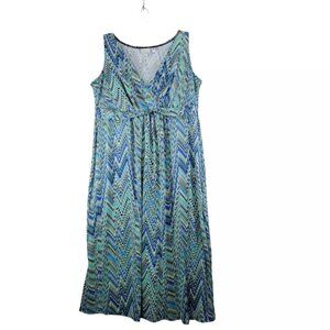 Kim Rogers Maxi Dress Size 1X Beachy Spring Summer Coastal Casual Comfy Flowy